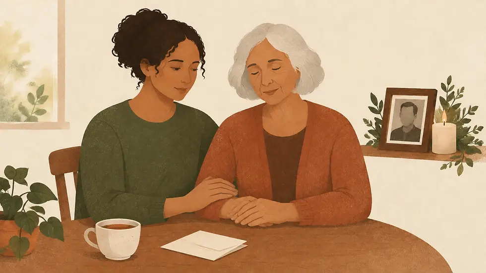 Daughter Caring for Grieving Mother