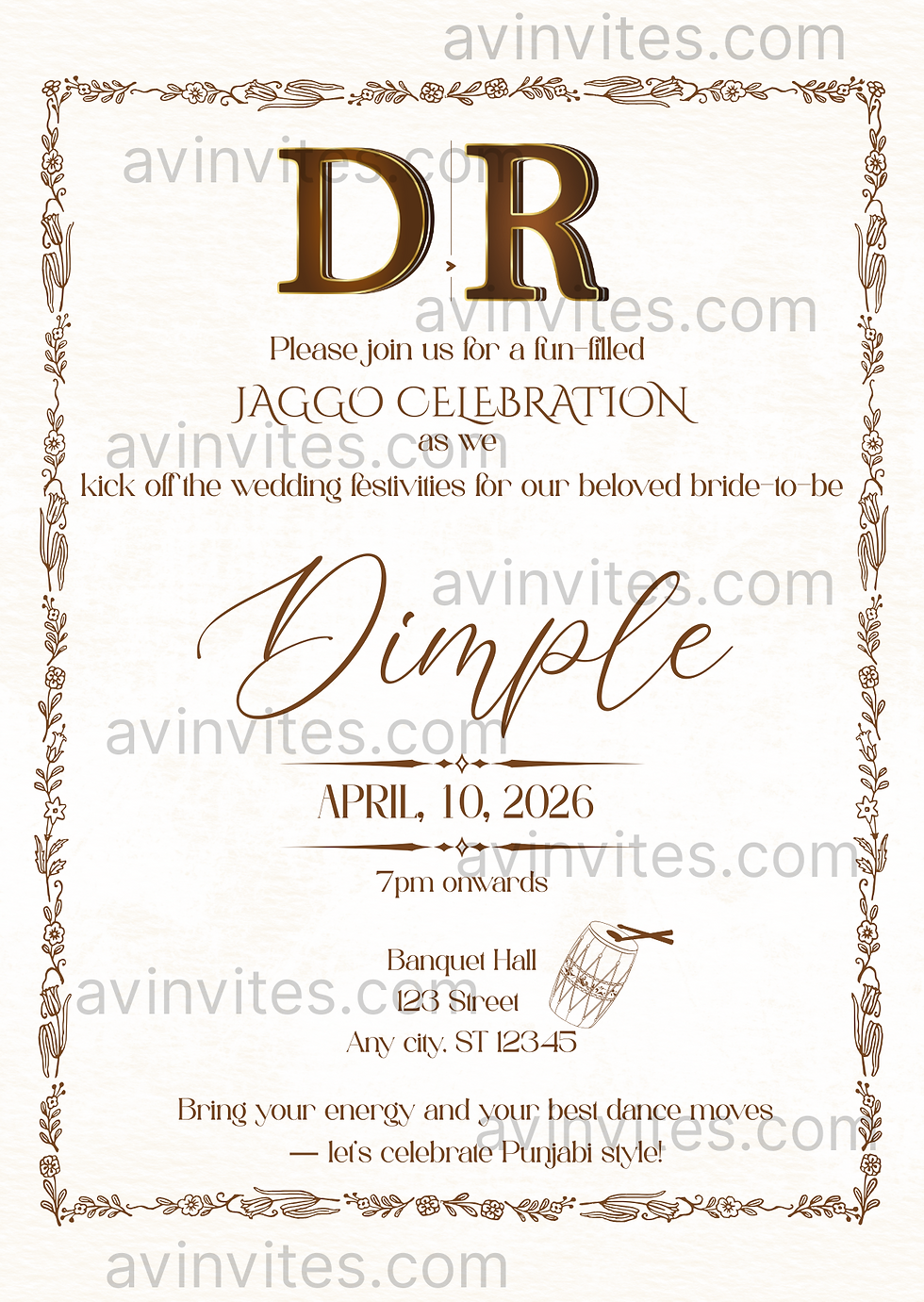 Thumbnail: Romantic Purple Floral Invitation