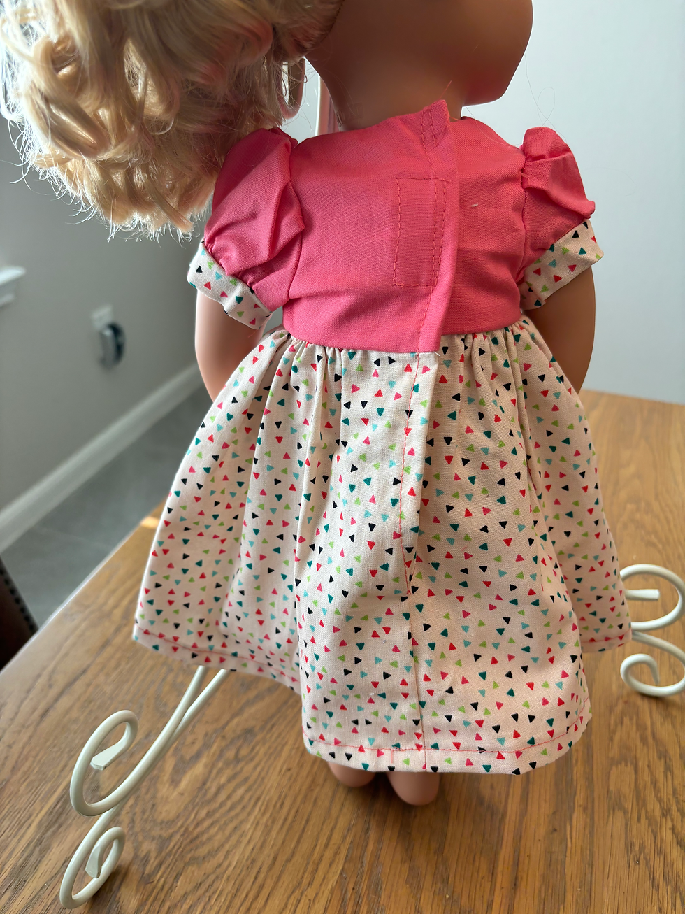 Thumbnail: Coral Two Tone Arrowhead Print Dress