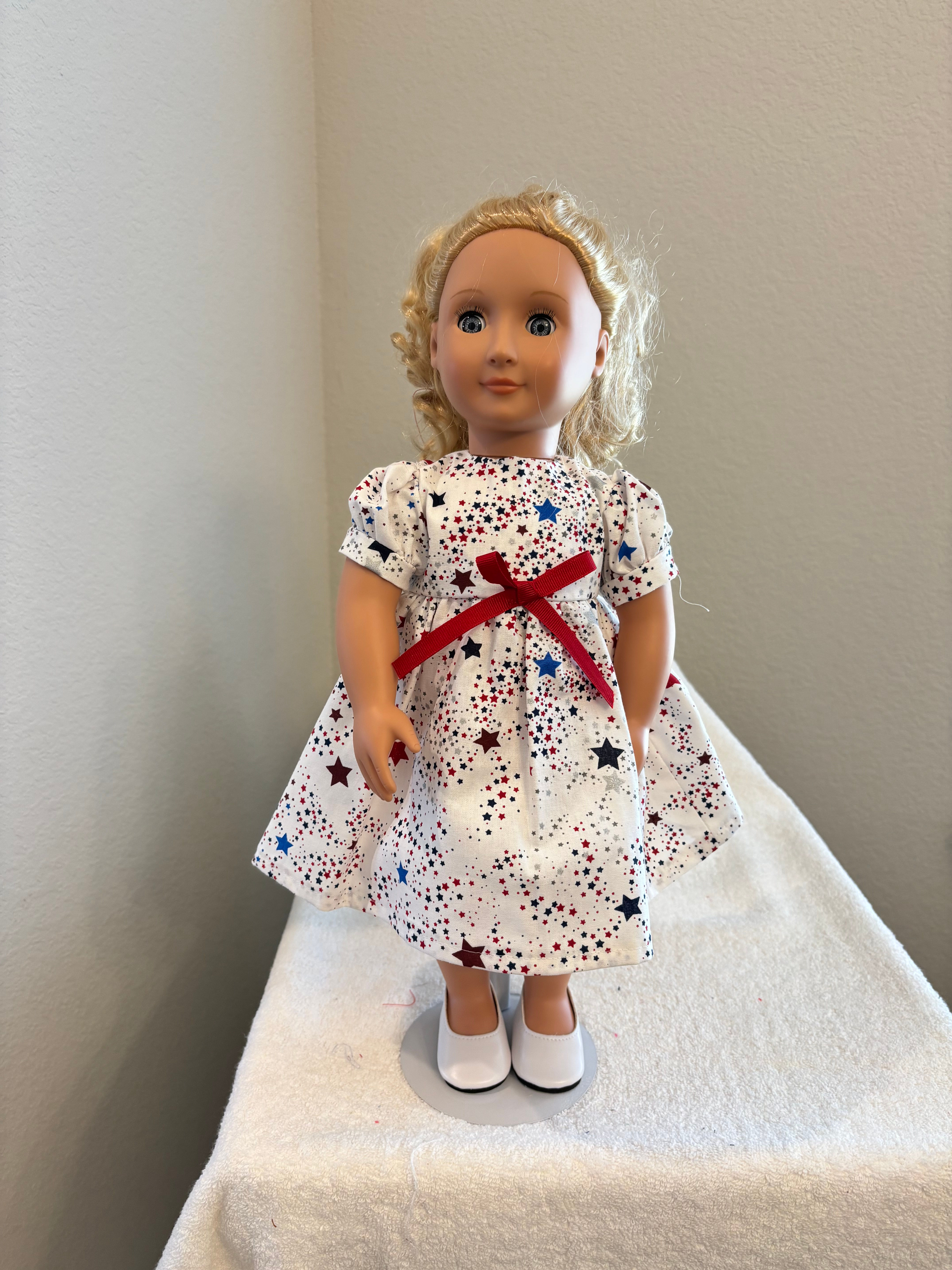 Red, White & Blue Stars Patriotic Dress & Shoes