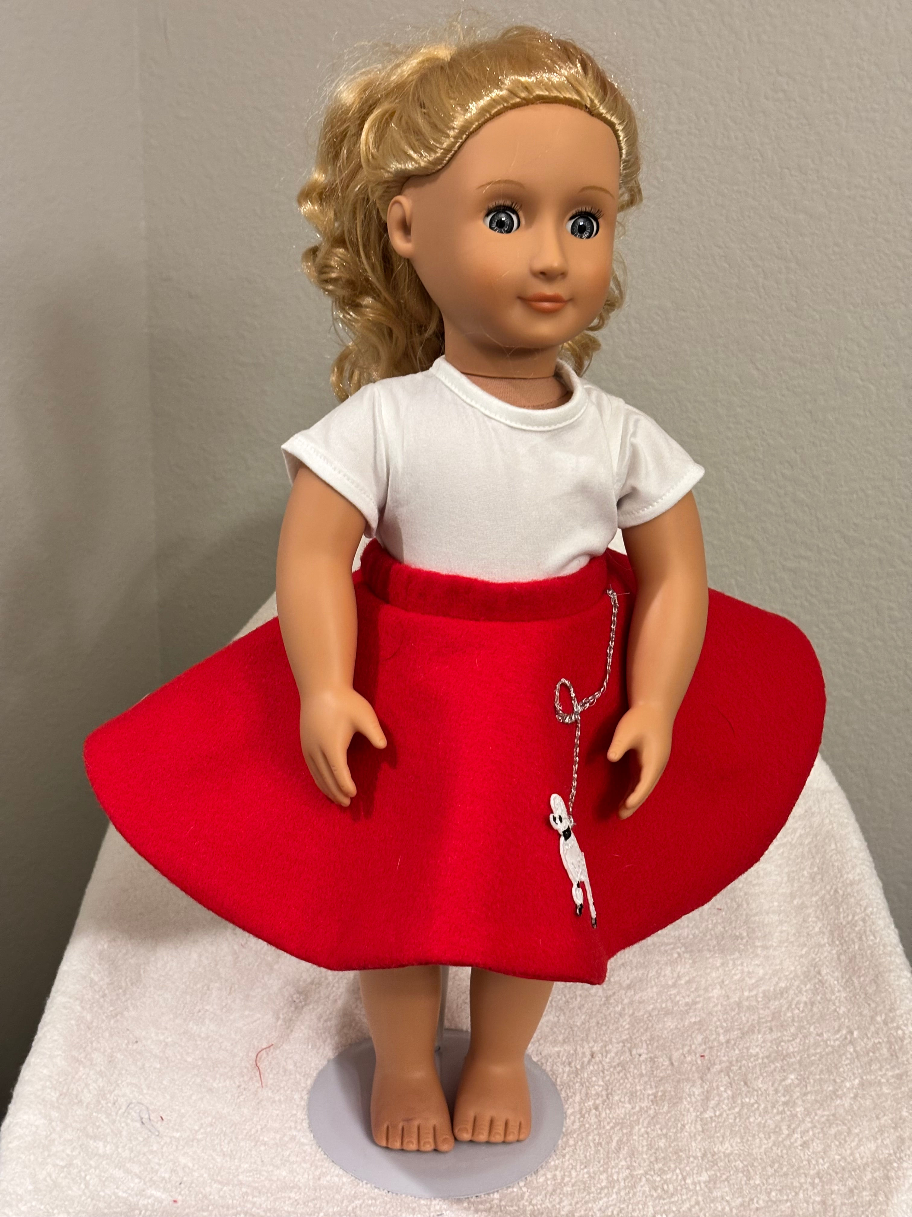 Red Poodle Skirt Doll & Child Set