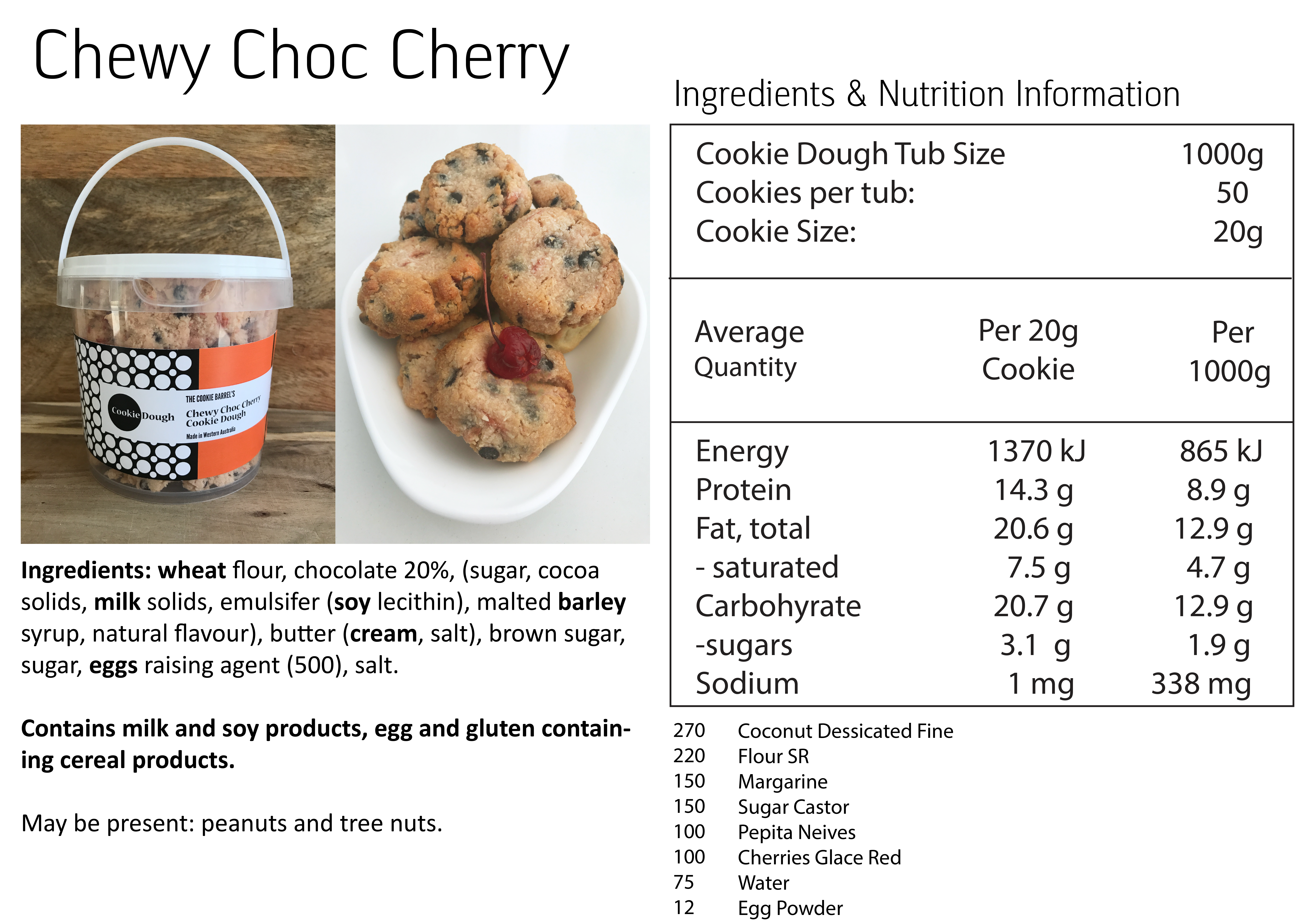 Chewy Choc Cherry Nutritional Info