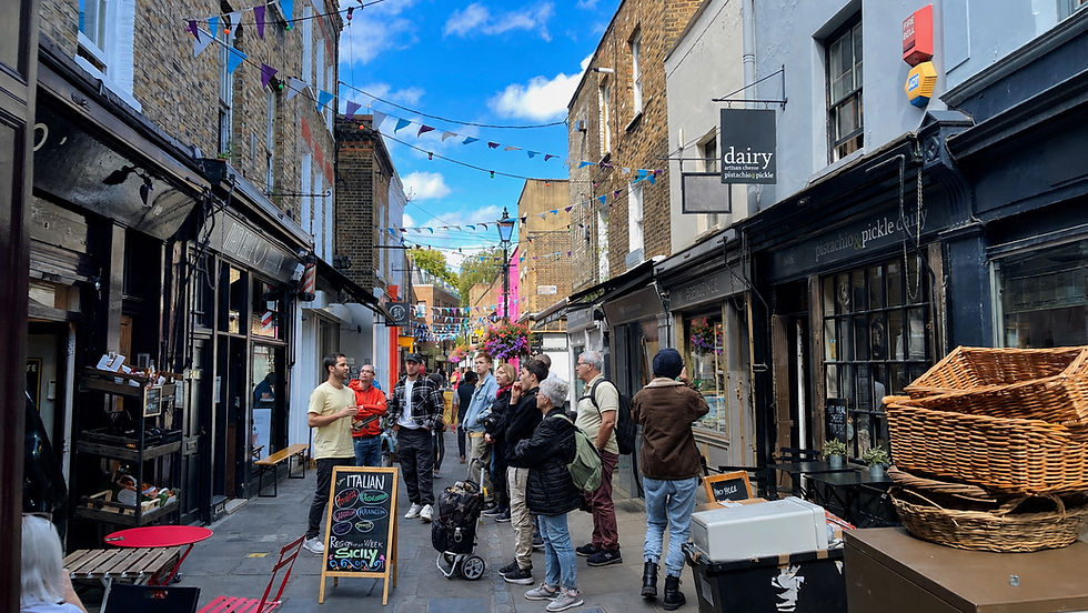 Curious in London guests exploring Angel, pubs and canal-side streets