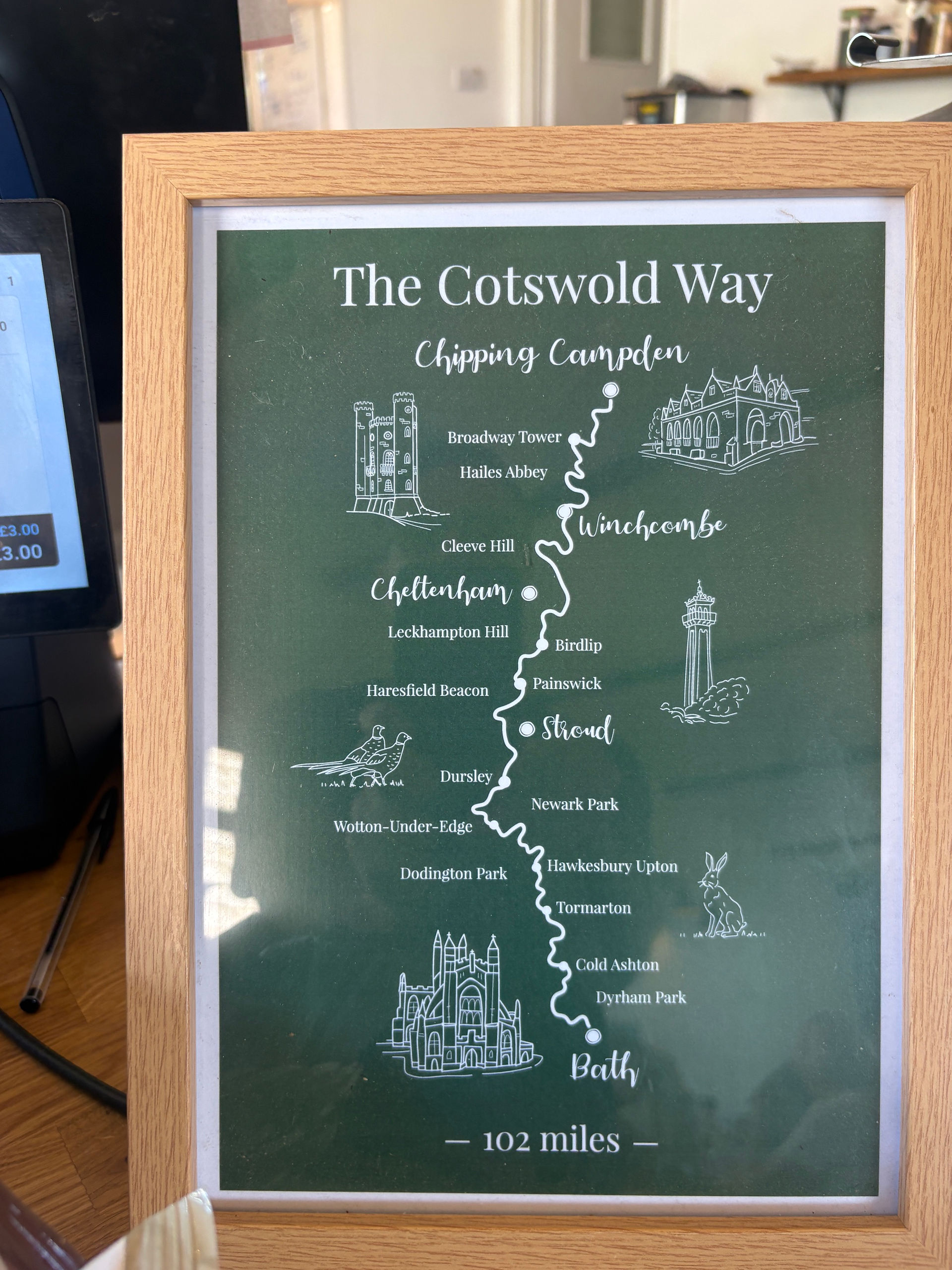The Cotswolds way map 