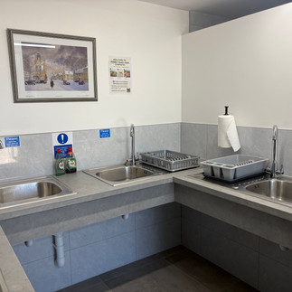 Pebbly camping washing up area 