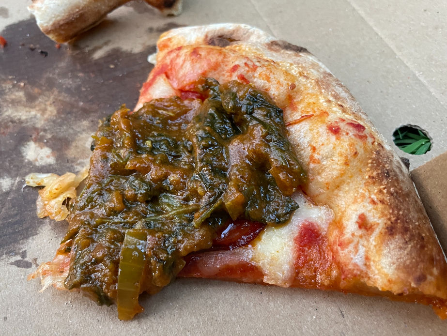 Pizza and curry combo at the Twiteys campsite