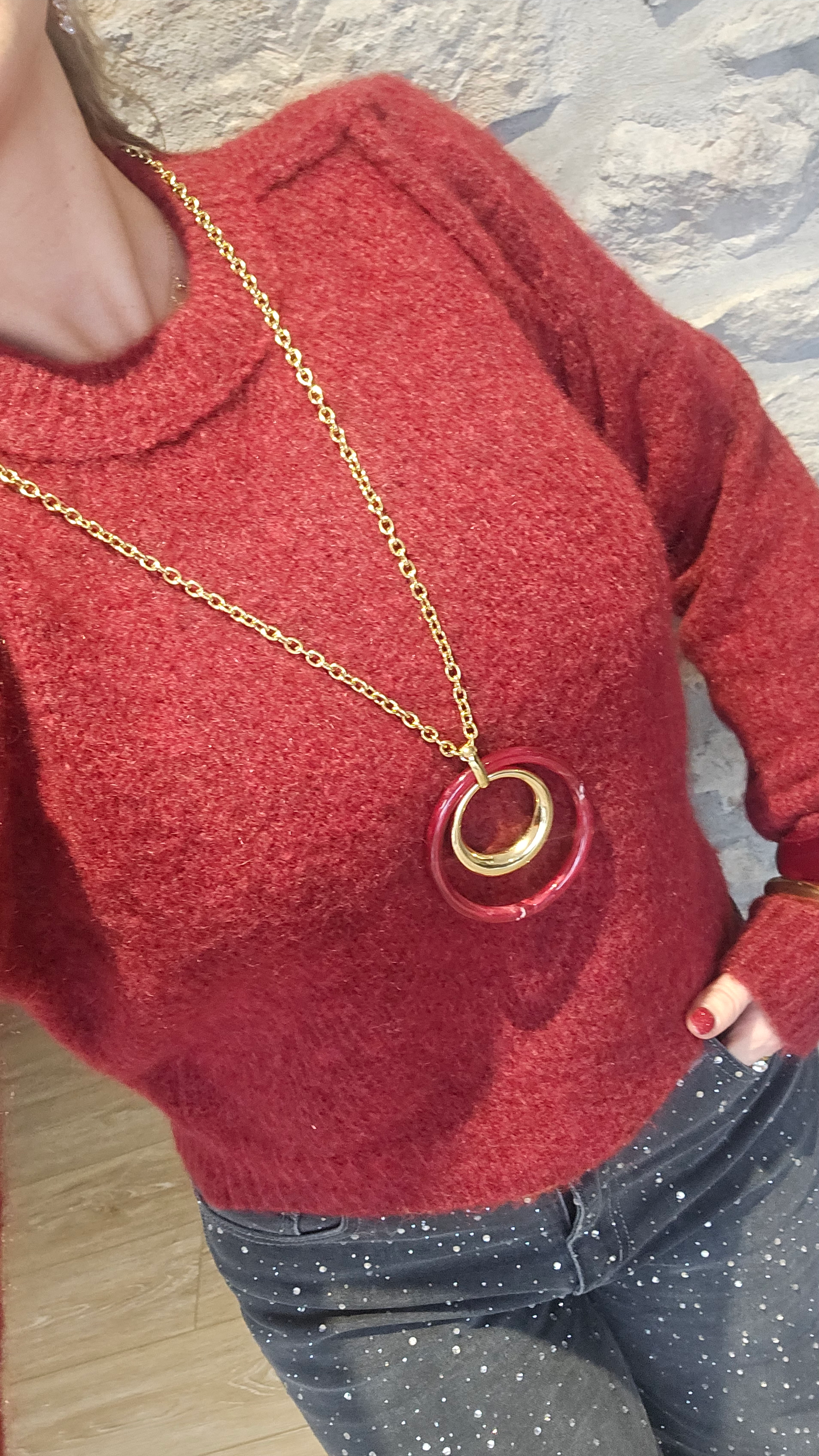 Pull IT HIPPIE BORDEAUX