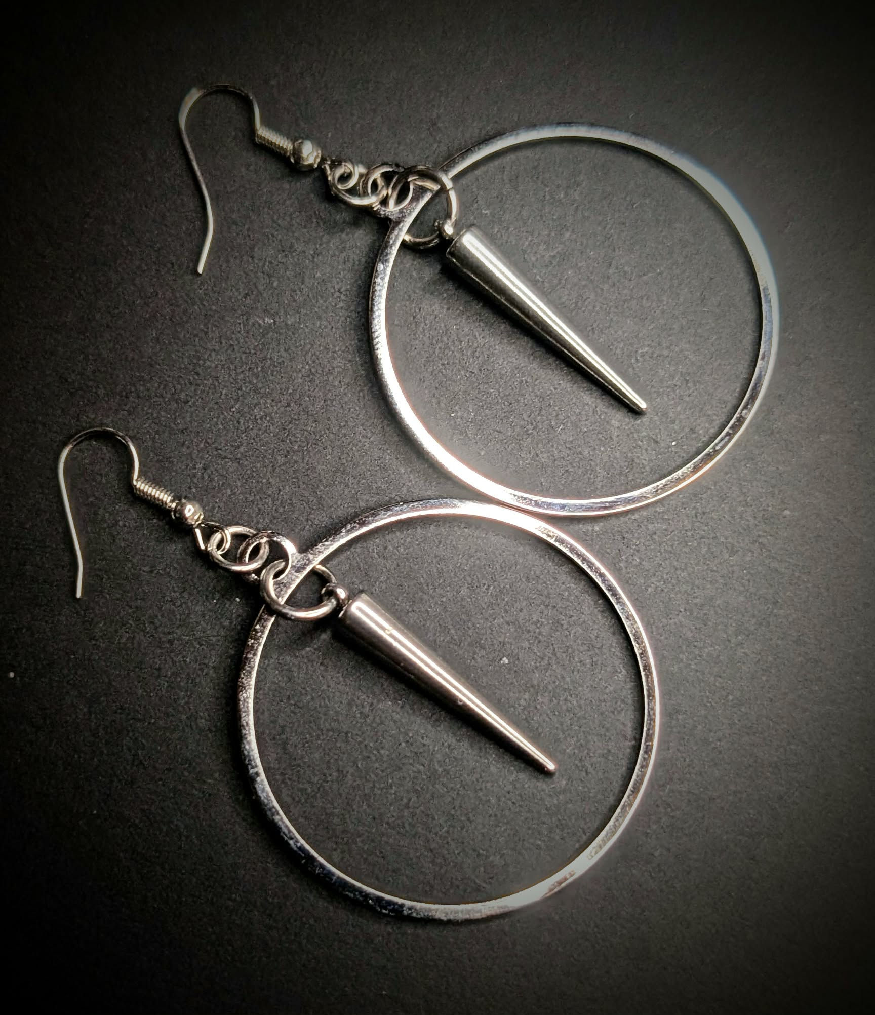Large Spike Hoops Earrings