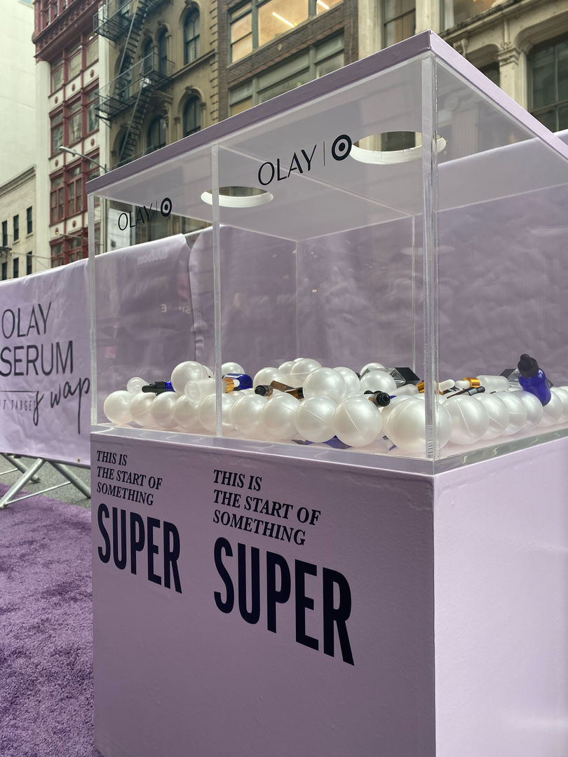 Custom Display Cases. Olay event installation for CSM Sport & Entertainment.