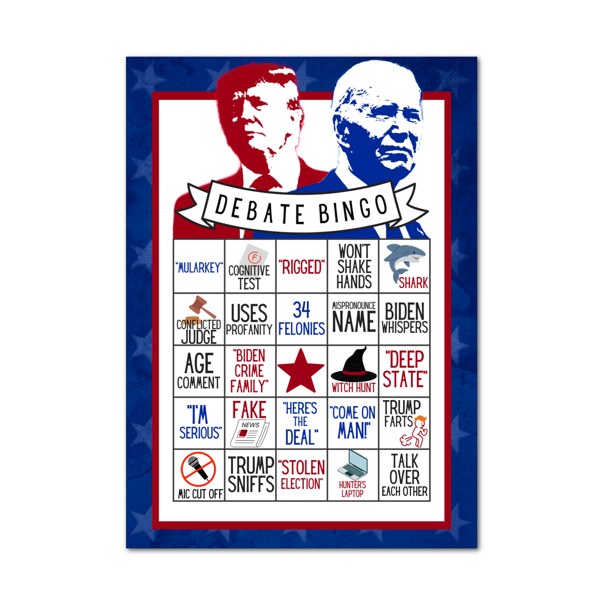 Presidential Debate Bingo Cards
