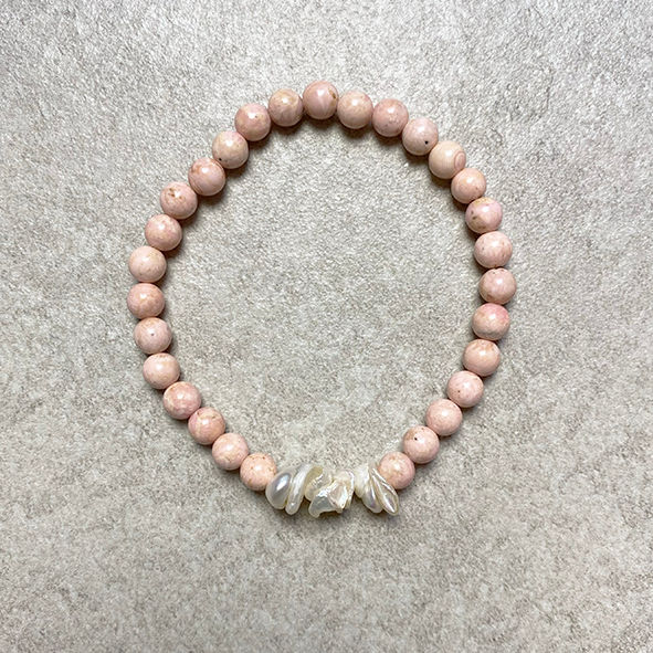 Miniaturbild: Rhodochrosit Armband Echte Perle Carfunkel Edelsteinarmband