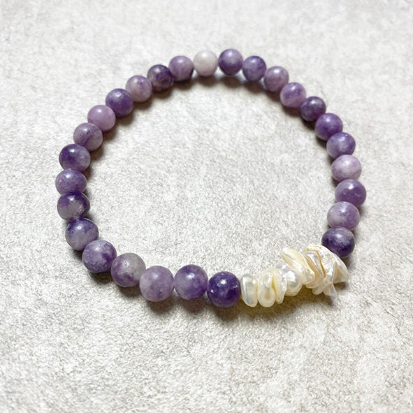Miniaturbild: Lepidolitharmband Edelsteinarmband Carfunkel Lepidolith