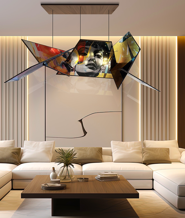Luminux Printable Mirror-like suspended Ceiling Sculptures / Mobiles - Jazz