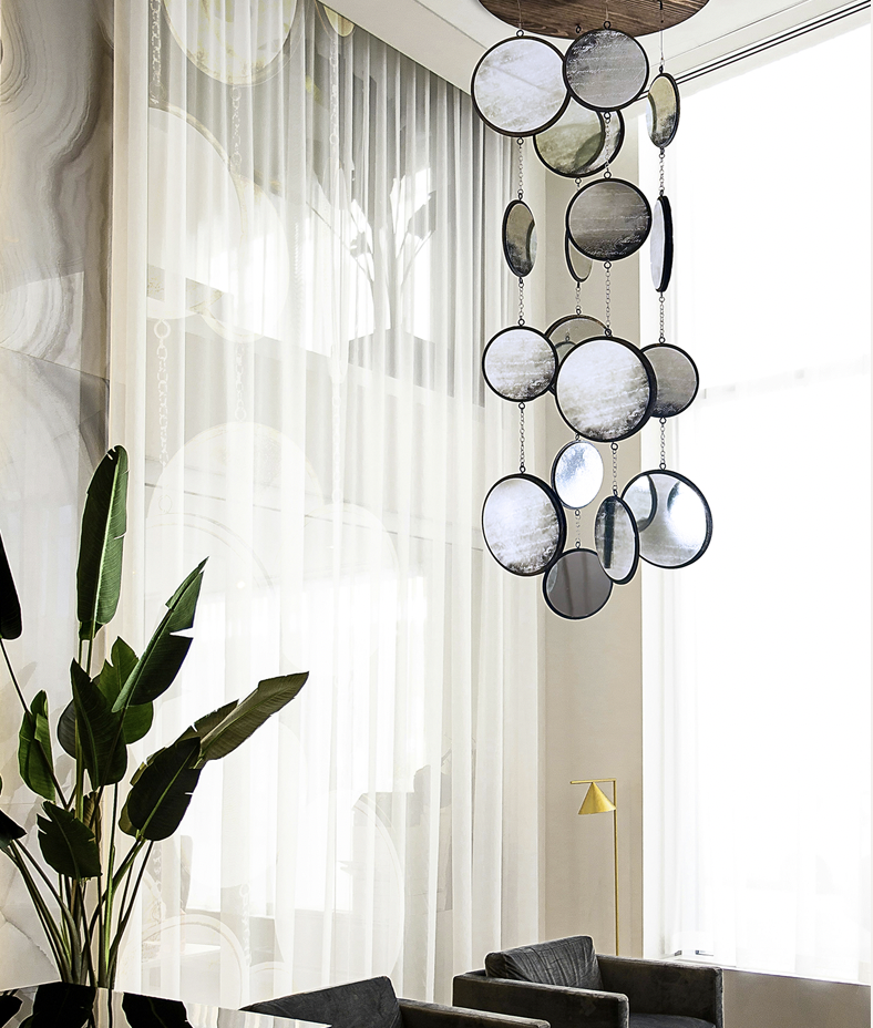 Luminux Printable Mirror-like suspended Ceiling Sculptures / Mobiles - Eclipe
