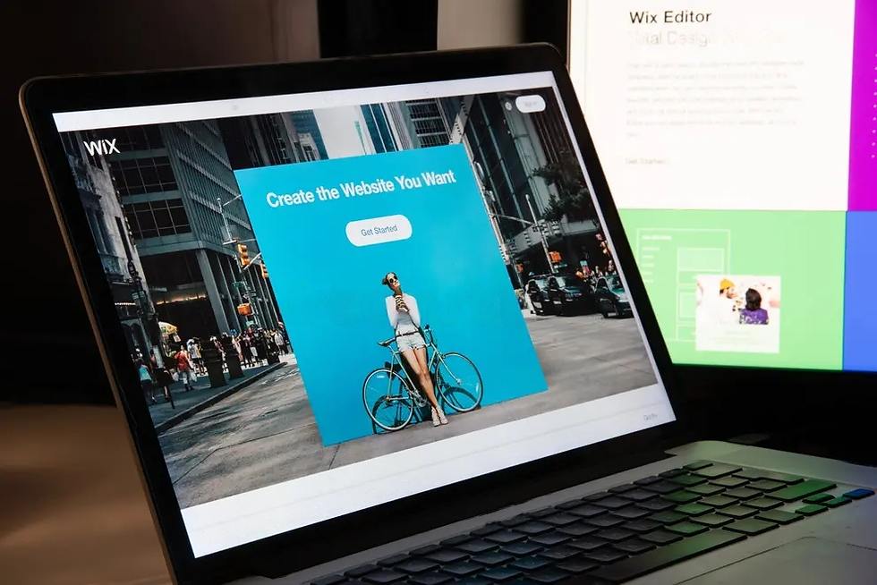 Laptop showing the Wix website