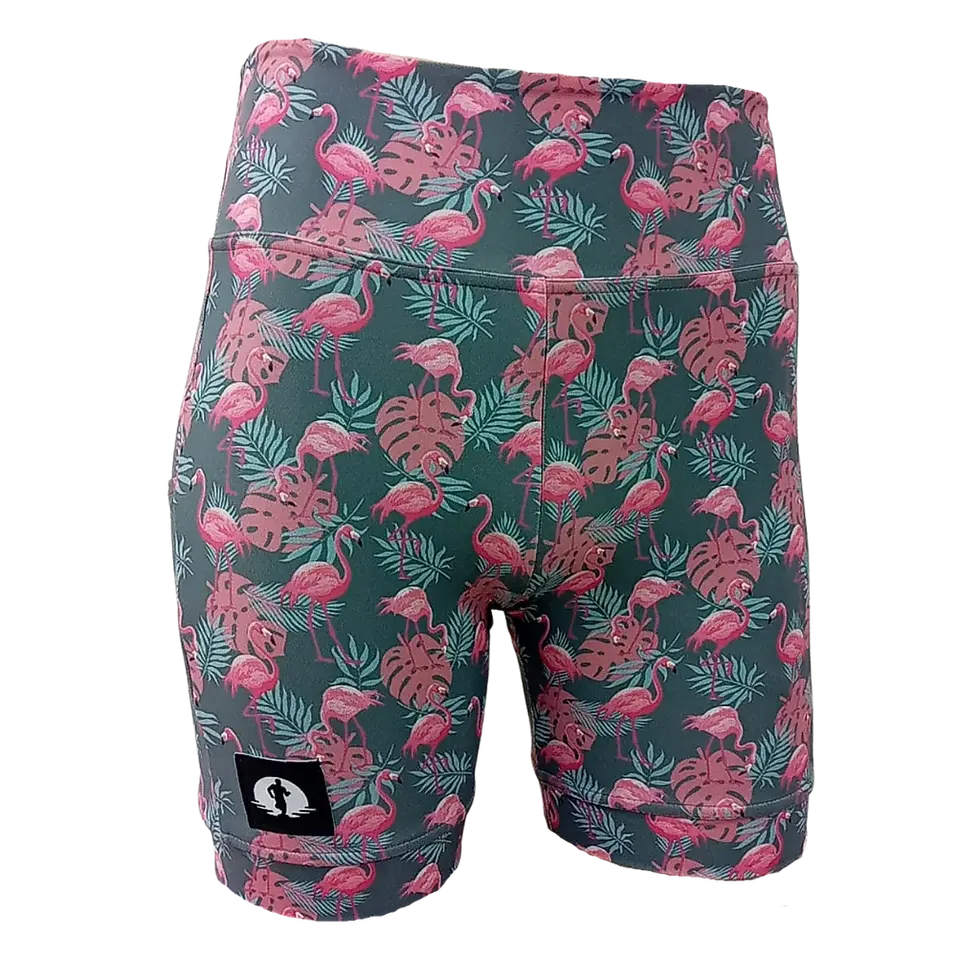 HIGH WAIST FUNKY PANTS - FLAMINGOS