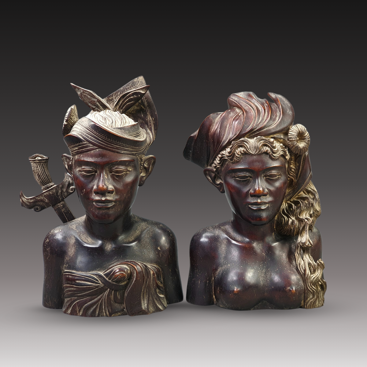 Very fine old Balinese bridal pair