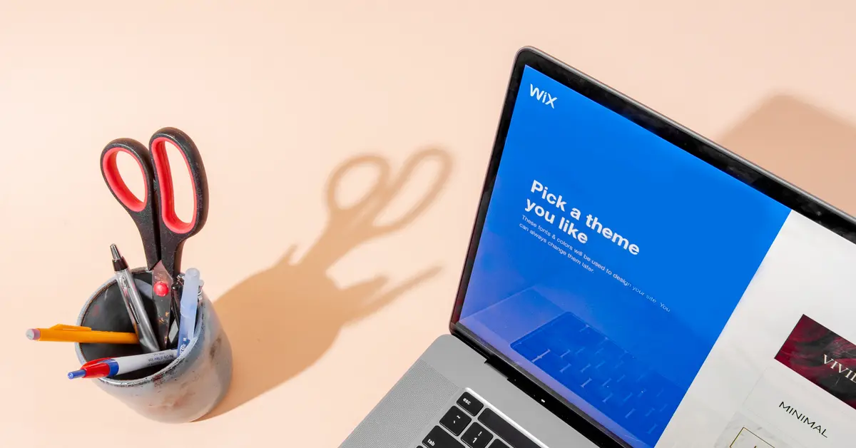 Wix displaying on a laptop screen