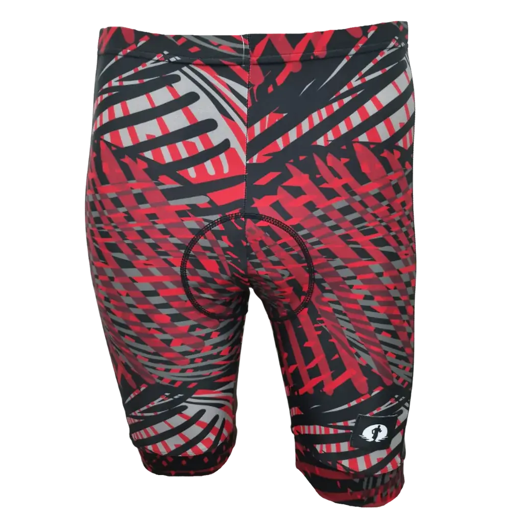 FUNKY CYCLING SHORTS - RED SOUND WAVES