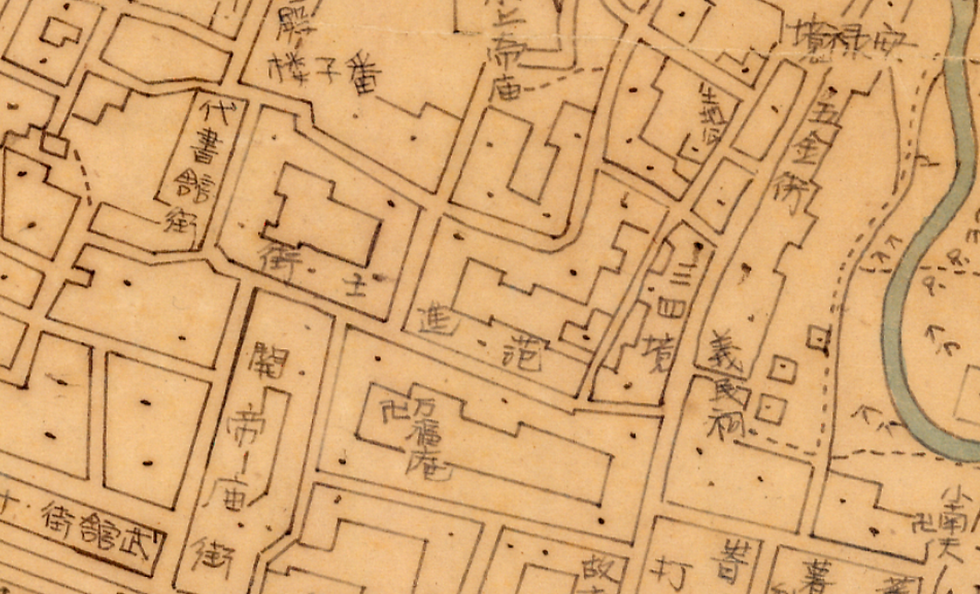 1896年臺灣府城迅測圖中的范進士街