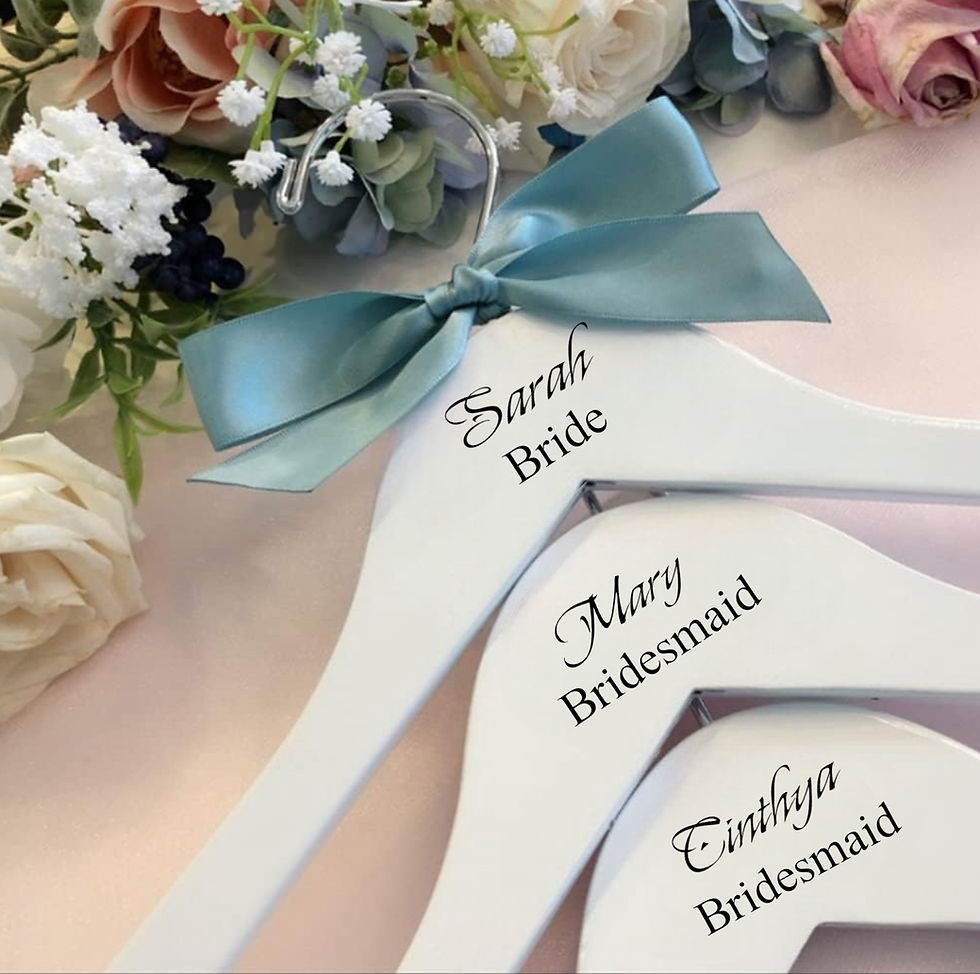 Thumbnail: Personalized Wooden Wedding Hangers