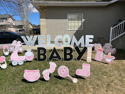 Welcome Baby shower calgary sign yard