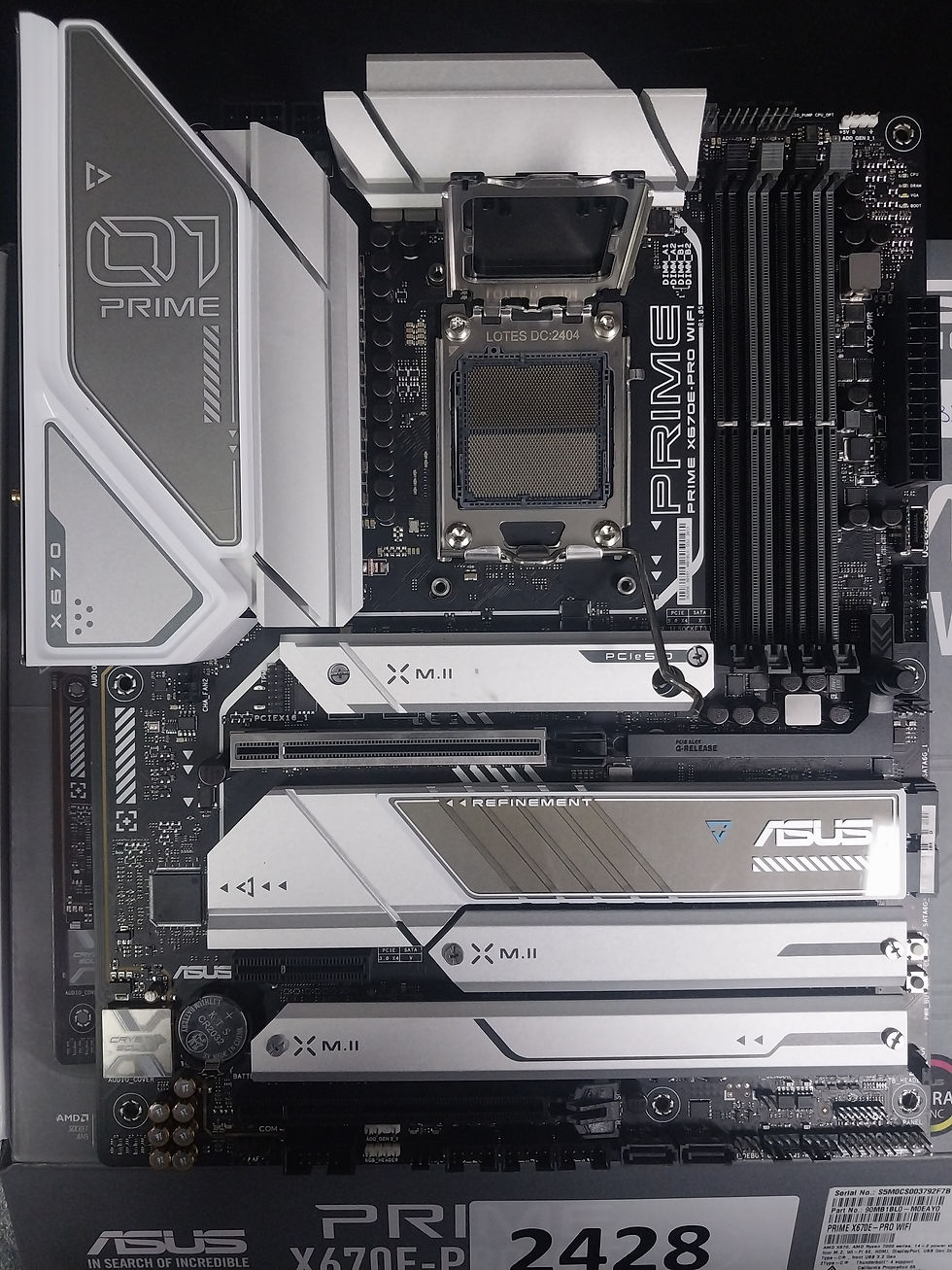 Miniatura: Placa Mãe Asus PRIME X670E-PRO WIFI Preto/Branco (AM5/4xDDR5/HDMI/DP/M.2/USB 3.