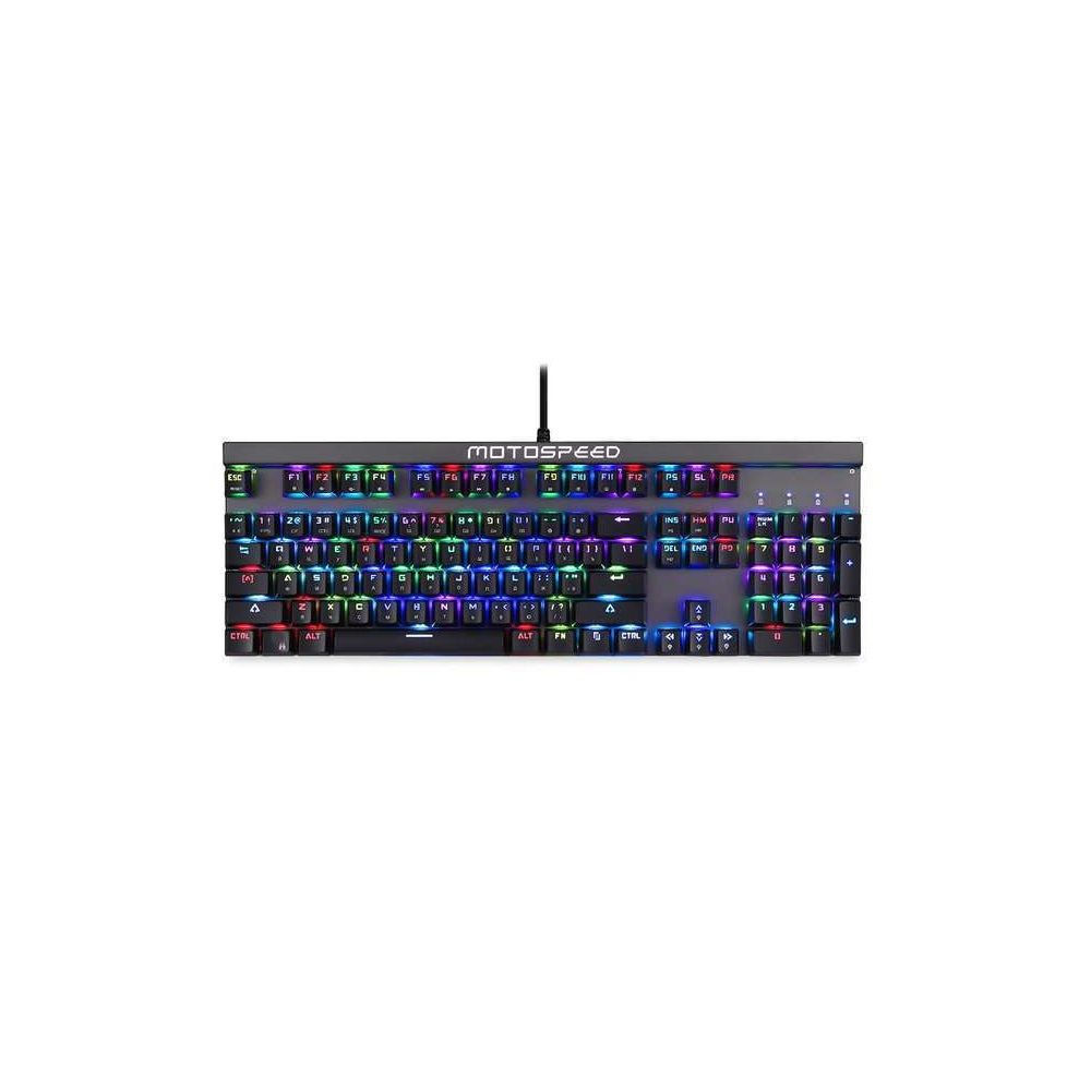 Teclado Mecânico Motospeed CK103BLACK Switch Red RGB C/Fio Preto
