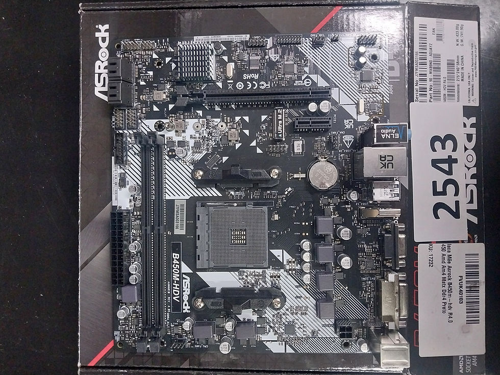 Miniatura: Placa Mãe Asrock B450M-HDV R4.0 (AM4/2xDDR4/HDMI/VGA/DVI/M.2/USB 3.2)
