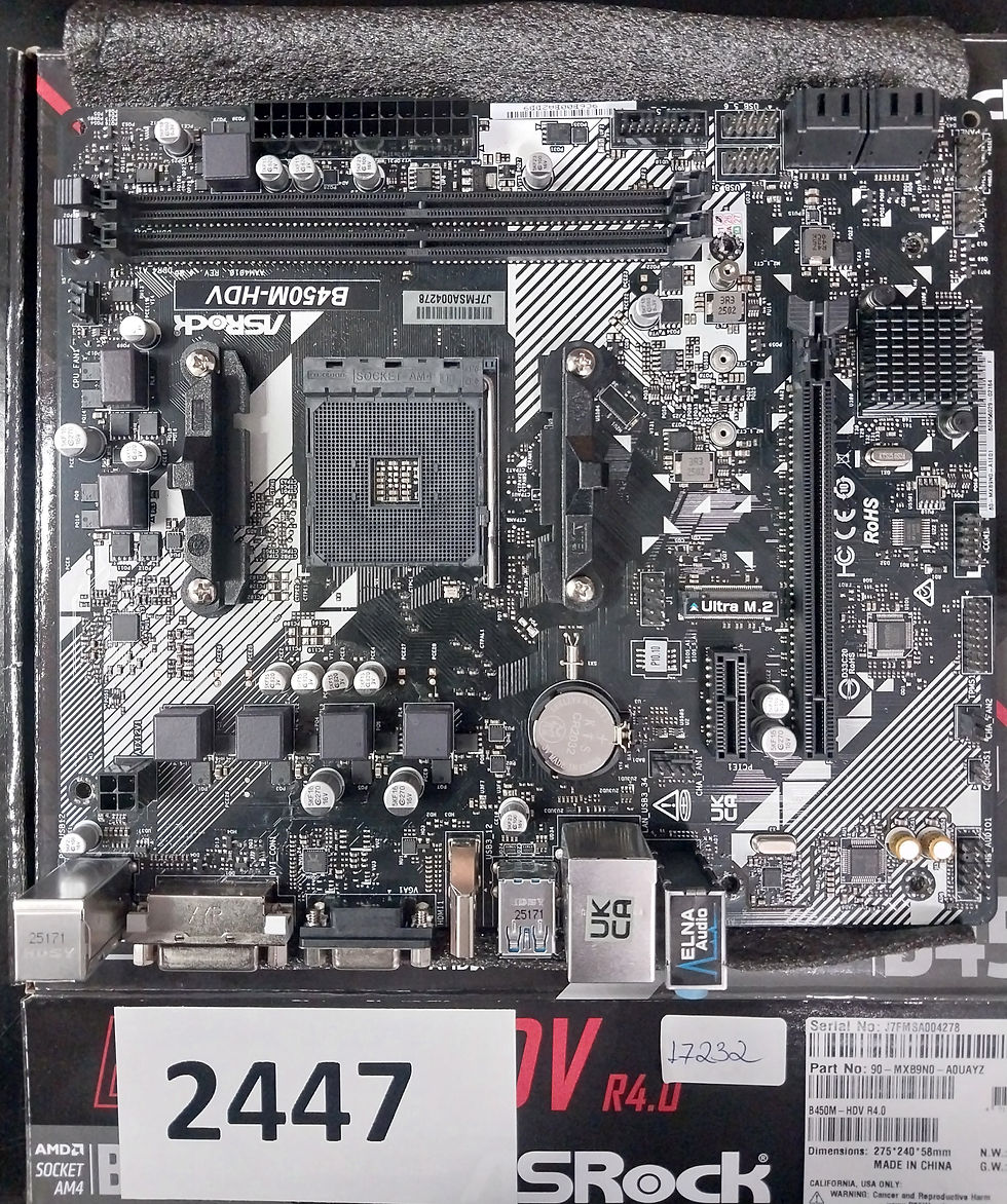 Miniatura: Placa Mãe Asrock B450M-HDV R4.0 (AM4/2xDDR4/HDMI/VGA/DVI/M.2/USB 3.2)