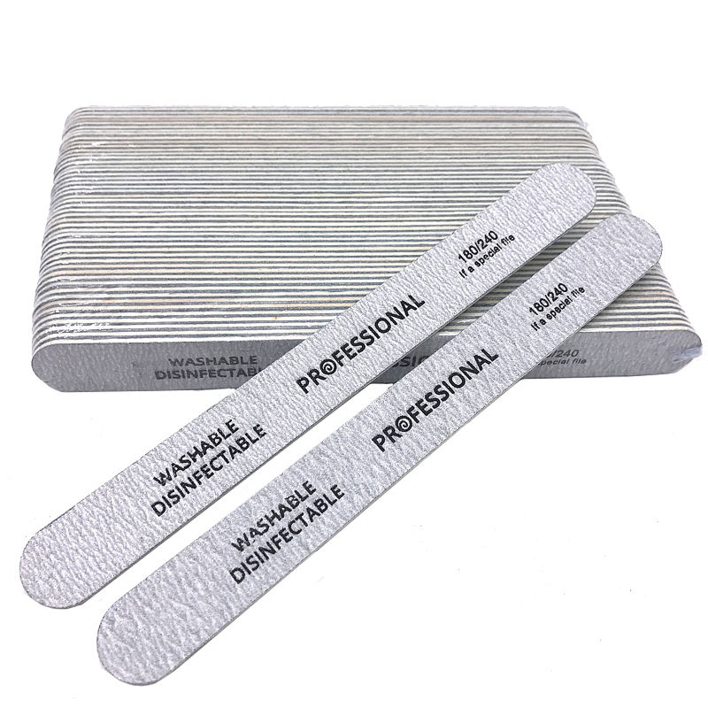Thumbnail: 100pcs Professional Wooden Nail File Emery Board Strong Thick 180/240 Grit for U