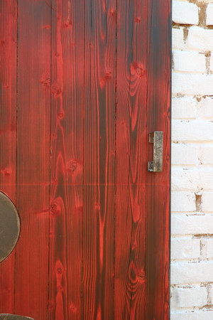 Red Burnt Pine Sliding Barn Door