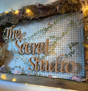 secret studio sign by The Wright Choice Flowers
