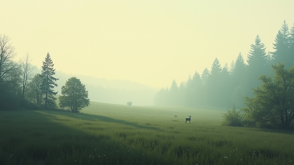 Eye-level view of a serene landscape with a winding path