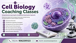 Cell Biology Coaching Classes covering cell structure and function, cell membrane, organelles, cell signalling, cell cycle, mitosis, meiosis, molecular cell biology, stem cells, cancer biology, microscopy, experimental techniques, mock tests and advanced exam preparation.