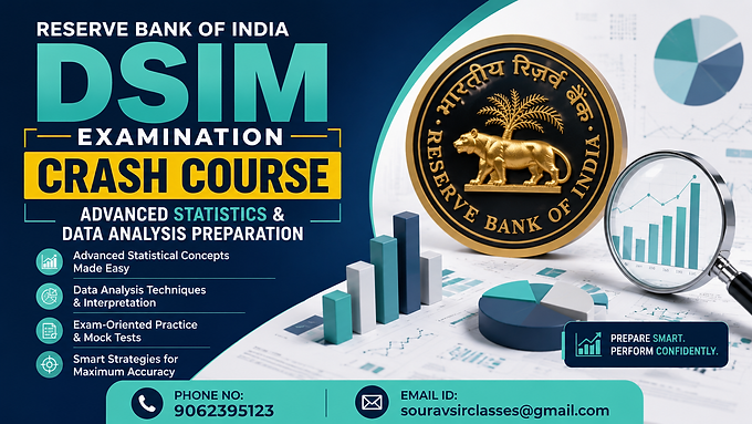RBI DSIM examination crash course thumbnail for advanced statistics and data analysis preparation.