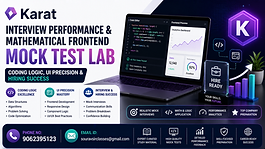 Karat interview mock test thumbnail with coding logic UI skills and hiring success focus