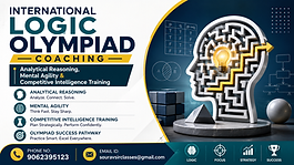 International Logic Olympiad Coaching banner with analytical reasoning, mental agility and competitive intelligence training theme.