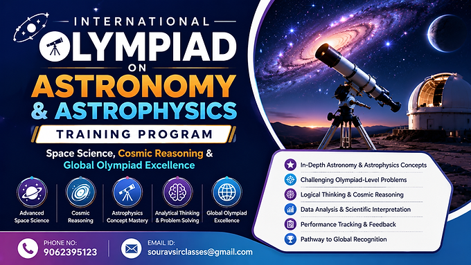 International Olympiad on Astronomy and Astrophysics Training thumbnail with space science, cosmic reasoning, and global olympiad excellence design.