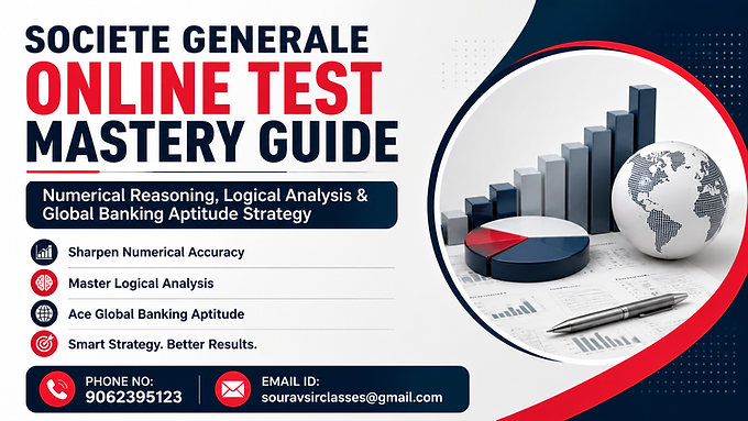 Societe Generale online test mastery guide thumbnail with numerical reasoning, logical analysis, global banking aptitude strategy, professional exam preparation banner