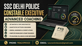 Professional SSC Delhi Police Constable Executive coaching classes and advanced tuition for CBT preparation, aptitude, reasoning, general awareness, computer knowledge, mock tests, PYQ practice and PE&MT guidance.
