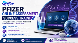 Pfizer online assessment preparation thumbnail with analytical skills and pharma career focus
