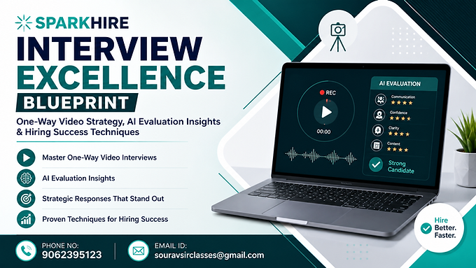SparkHire interview excellence blueprint thumbnail with one way video strategy AI evaluation insights and hiring success techniques professional exam preparation banner
