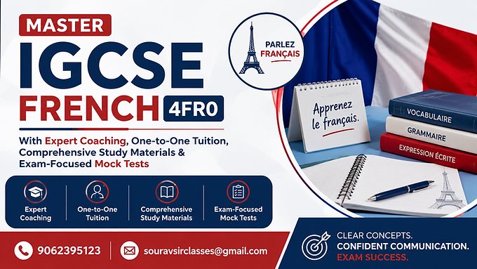 Master IGCSE French 4FR0 coaching with expert tuition, comprehensive study materials and mock tests.