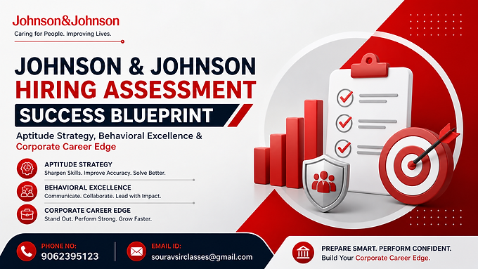 Johnson and Johnson hiring assessment preparation thumbnail with aptitude and corporate career focus