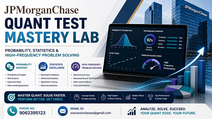JPMorgan quant test preparation thumbnail with probability statistics and problem solving focus