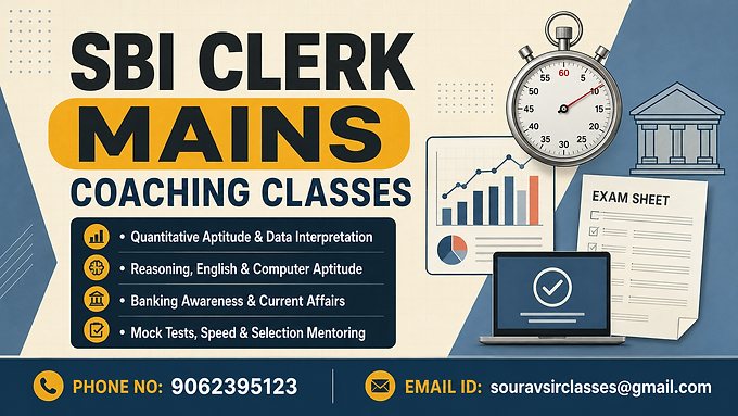 Students preparing for the SBI Clerk Mains examination through expert coaching classes, advanced banking lessons, mock tests, previous papers and personalised exam guidance.