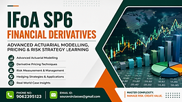 IFoA SP6 Financial Derivatives actuarial modelling and risk strategy learning banner with modern finance analytics design