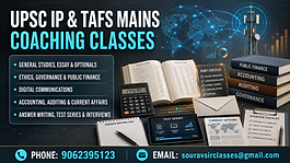 Professional UPSC IP & TAFS Mains Indian Posts and Telecommunications Accounts and Finance Service coaching for General Studies, essays, optionals, public finance, accounting, auditing, test series and interviews.