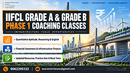 IIFCL Grade A and Grade B Phase 1 aspirants attending coaching for aptitude, financial awareness, infrastructure finance, economic knowledge and mock-test preparation.
